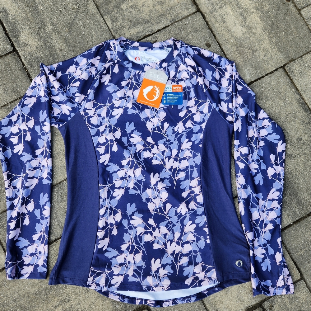 The American OutdoorsmanWomen's Floral Raglan Long Sleeve Top Sun Protection